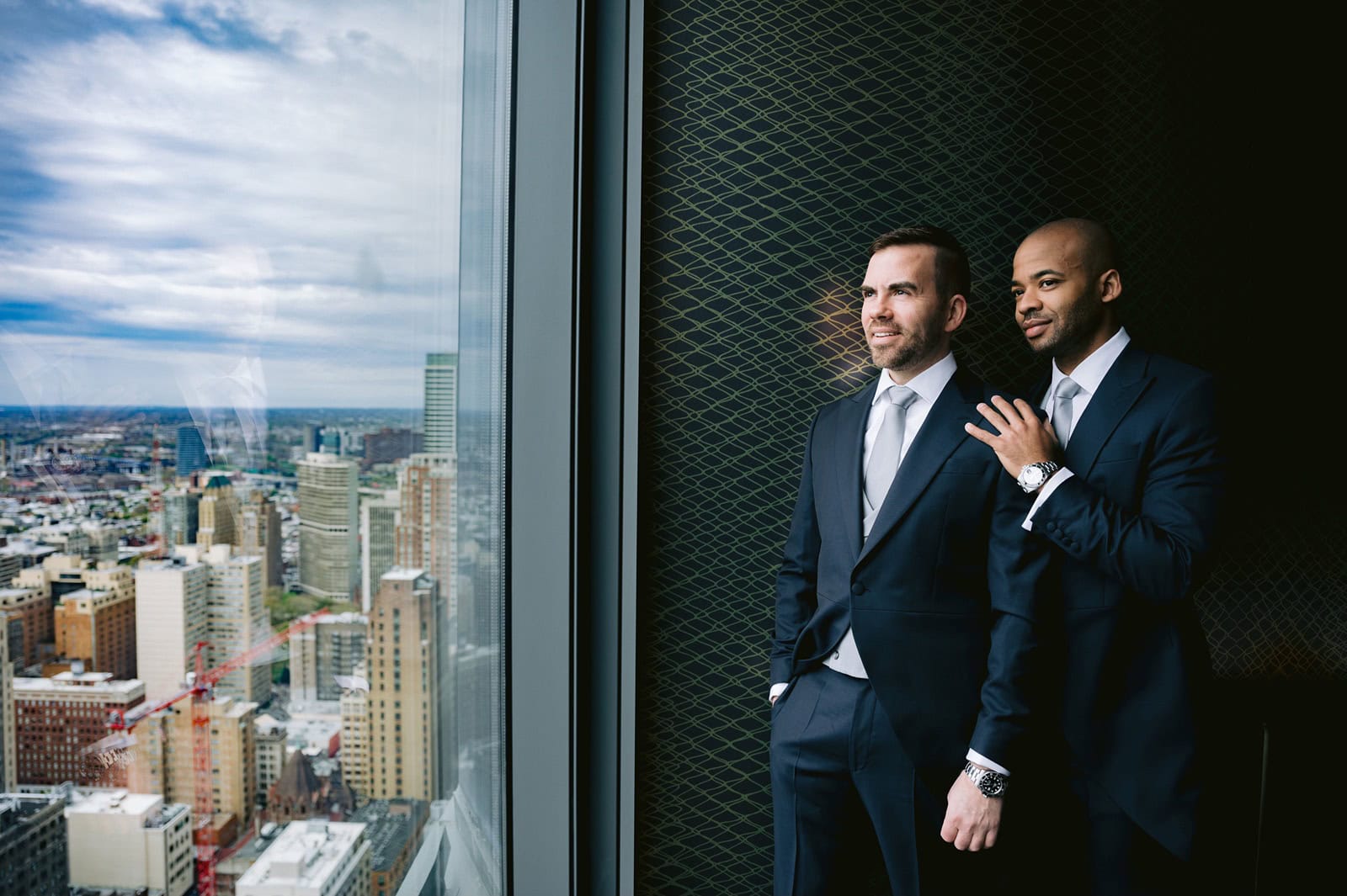 Two grooms at their destination wedding in Philadelphia
