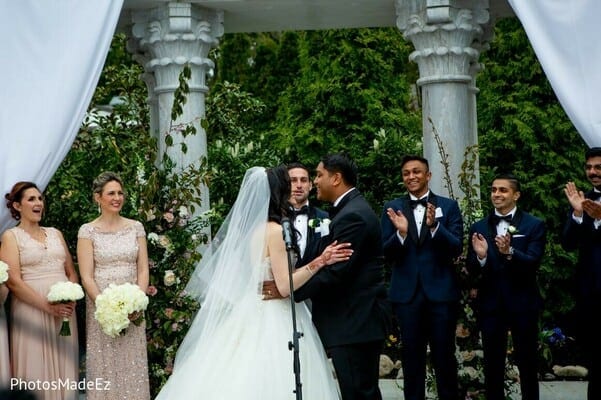 Bride and groom say their vows at The Merion wedding ceremony