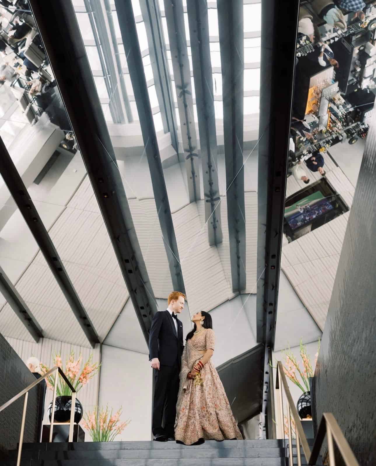 Bride and groom at the Philadelphia Four Seasons