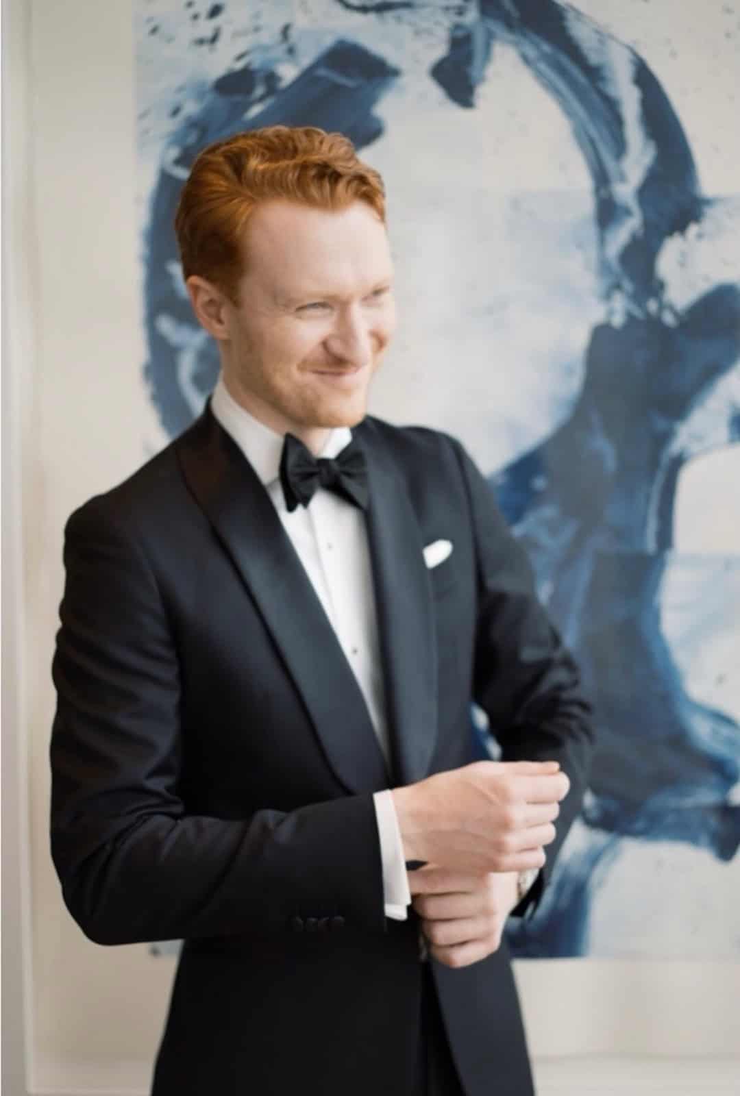 Groom getting ready for Four Seasons Philadelphia wedding